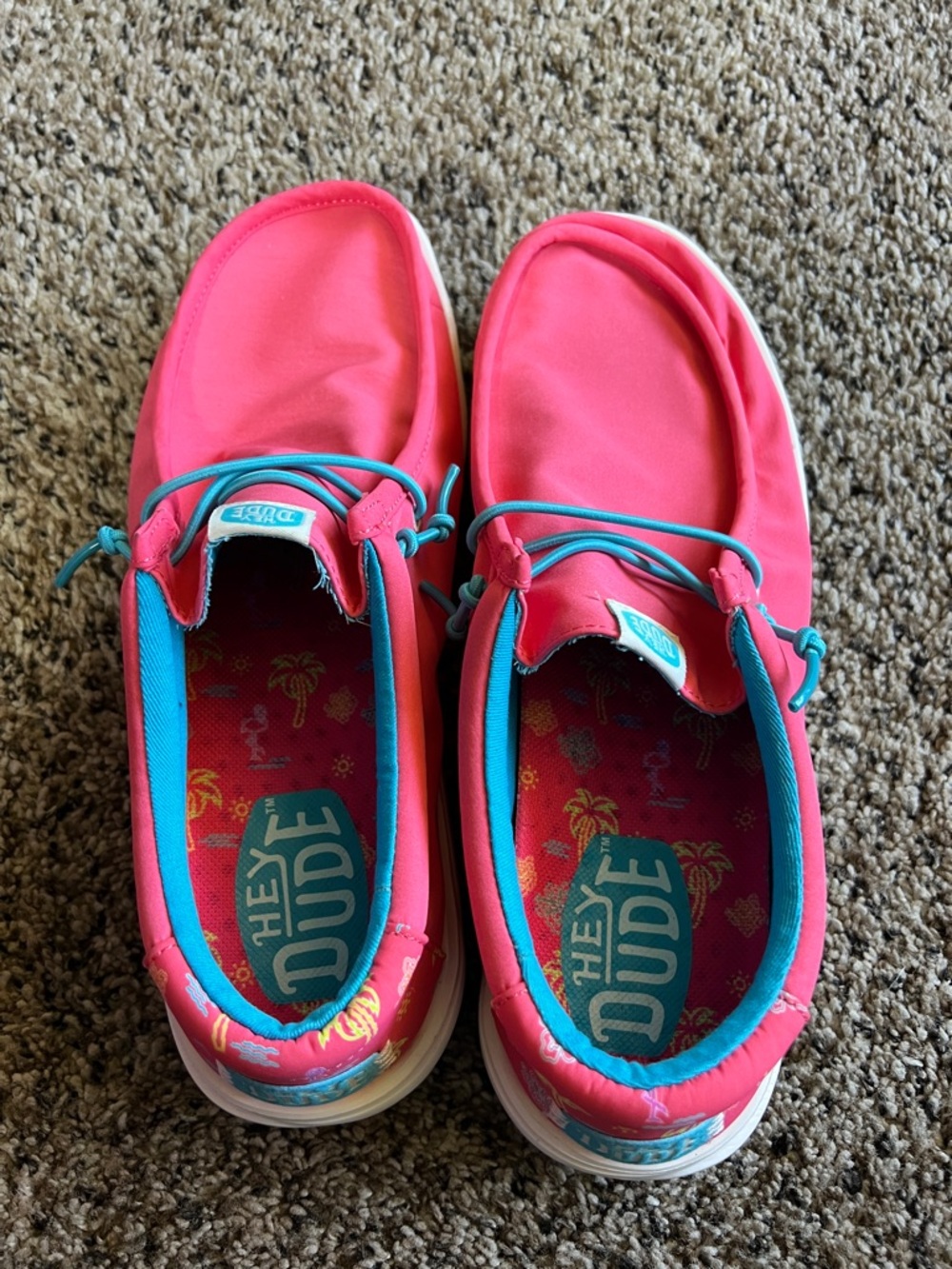 Hey Dude Mens Coral and Teal Wally H2O